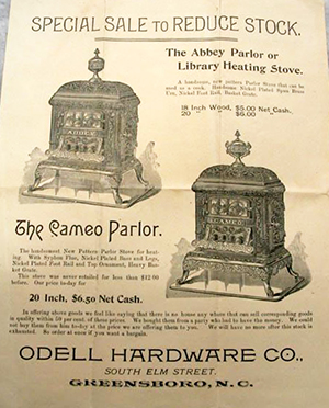 A promotional flyer for the Odell Hardware Store.