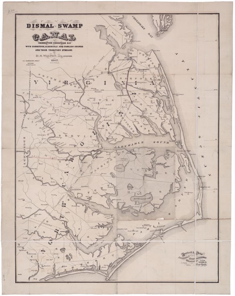 Map of the Great Dismal Swamp and Eastern North Carolina.