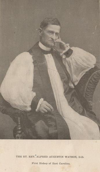 &quot;Photograph of Rev. Alfred Augustin Watson, first bishop of the Episcopal Diocese of East Carolina. Date approximated [1884-1904].&quot; Presented in the Digital Collection at East Carolina University.