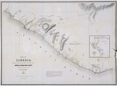 &quot;Map of Liberia, 1845, published by the American Colonization Society (ACS). &quot;
