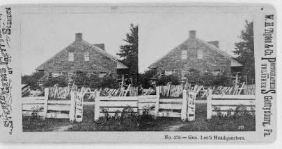&quot;Gen. Lee's headquarters.&quot; Created by Gettysburg, Pa. : W.H. Tipton & Co., photographers and publishers, [between 1863 and 1890]. Image courtesy of Library of Congress.