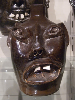 &quot;Face Jug, about 1974, glazed stoneware by Evan Javan Brown, Sr..&quot; Image courtesy of Flickr user Cliff1066, uploaded on March 27, 2009. 