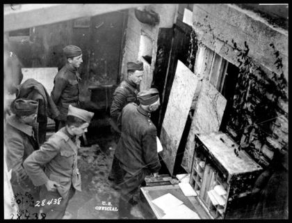 &quot;Signal Headquarters, 60th Brigade, 30th Division, near Premont, France, October 7, 1918.&quot; Image courtesy of Office of Archives & History. 