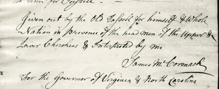 An article about Cherokee Indian, Old Tassell.