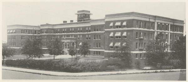 &quot;City Memorial Hospital, 1924.&quot; The building was leased to the Advancement School. Image courtesy of Digital Forsyth. 