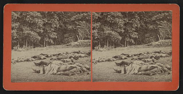 &quot;Confederate dead gathered for burial at the southwestern edge of the Rose woods, Gettysburg, Pa., July 5, 1863.&quot;