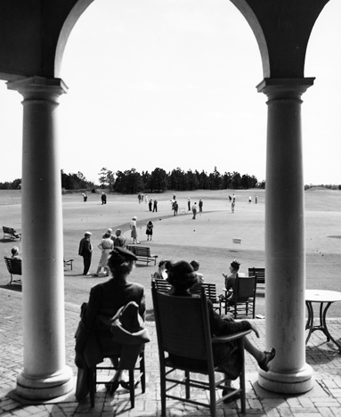 Recreation, Golf, Sandhills, NC, 1930s-1950s, possibly the Pinehurst Country Club. From Carolina Power and Light Photograph Collection, North Carolina State Archives, call #: PhC68_1_526_5.