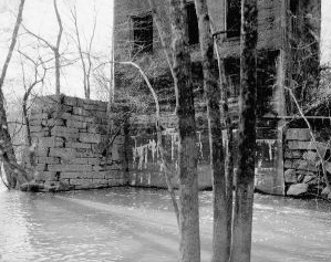 &quot;View showing east elevation of powerhouse and masonry retaining walls- Lockville Hydroelectric Plant, Deep River, 3.5 miles upstream from Haw River, Moncure, Chatham County, NC.&quot; Image courtesy of Library of Congress, call #: HAER NC,19-MONC,1--16.