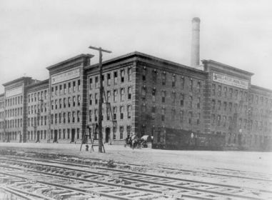 &quot;W. Duke, Sons & Co., branch of American Tobacco Co. ca. 1900.&quot; Image available from the Durham County Library. 