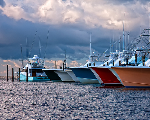 &quot;Fishing Charter Boats at Oregon Inlet.&quot; Image courtesy of Becky Gregory