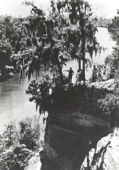 &quot;The Way They Were,&quot; black and white photograph of Cliffs of Neuse, prior to 1964. Used courtesy of the N.C. Division of Parks and Recreation.