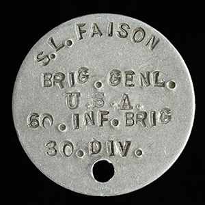 &quot;Nametag, Accession #: H.1919.19.3.&quot; 1918. North Carolina Museum of History.