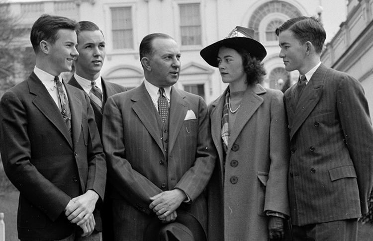 Harris & Ewing Inc. "Hon. Frank Hancock and children." LC-H22-D- 6192. Photograph. Circa 1939. Harris & Ewing Collection. Prints and Photographs Division, Library of Congress.