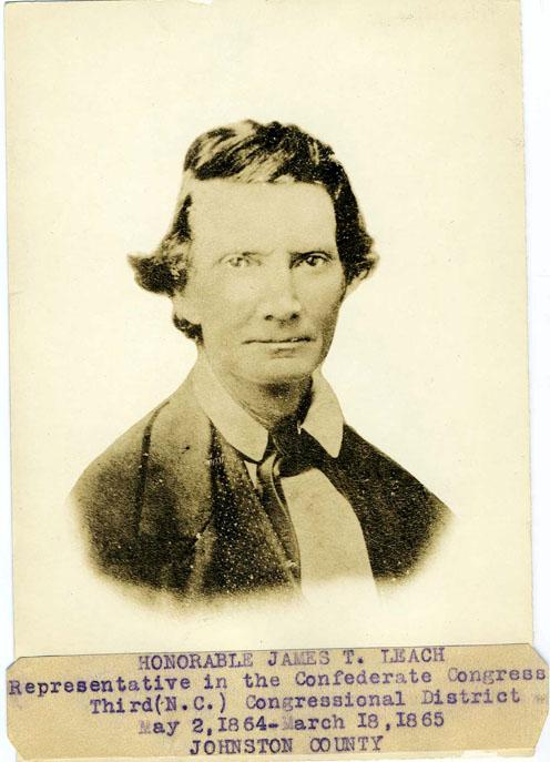 Portrait of James T. Leach, Representative in the Confederate Congress. Item H.1914.347.11 from the collections of the North Carolina Museum of History. Image used courtesy of the North Carolina Department of Cultural Resources.