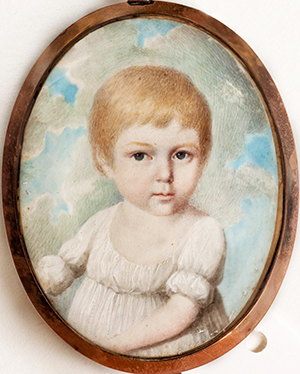 A miniature portrait of Richard Dobbs Spaight's future wife, Mary &quot;Polly&quot; Jones Leech as a child. Image from Tryon Palace.