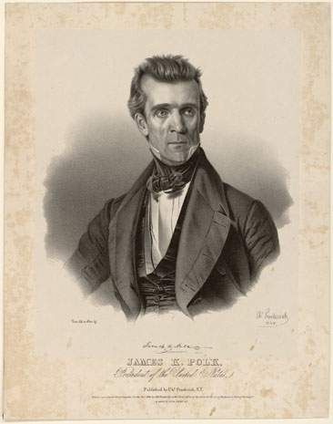 &quot;James K. Polk, President of the United States.&quot; By Charles Fenderich, 1845.  From the Popular Graphic Arts Collection, Library of Congress Prints & Photographs Online Catalog. 