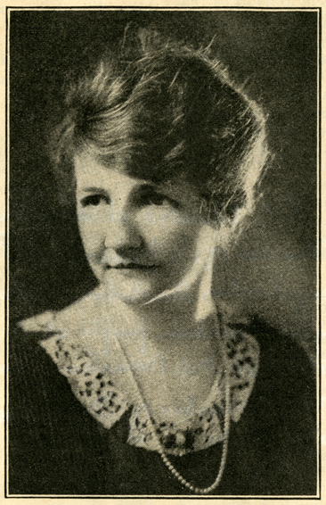 Photographic portrait of Lula Vollmer, circa 1922-23, from "Such is Life in Carolina: 'SUN UP' A play of Carolina Perfecto Flavor By Lula Vollmer," in <i>Current Opinion,</i> December 1923. From the collections of the Government & Heritage Library, State Library of North Carolina.