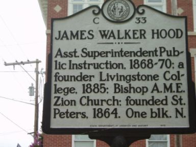 James Walker Hood, NC Historical Marker C-33. Image courtesy of the North Carolina Office of Archives & History.
