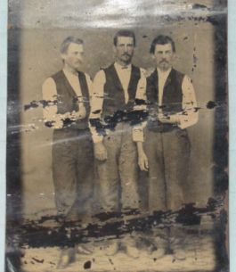 &quot;Tin-type of members of the Henry Berry Lowry posse, c. 1870. Verso: left to right: Frank McKay, Archie McCallum, and William McCallum.&quot; Image courtesy of the North Carolina Museum of History. 