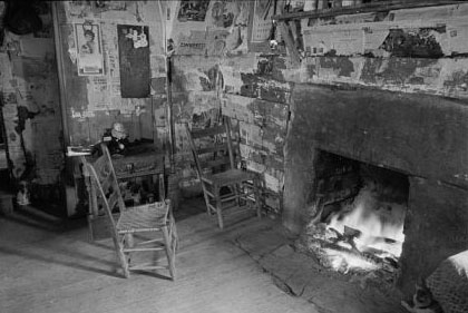 &quot;Interior of mountain farmhouse, Appalachian Mountains near Marshall, North Carolina.&quot; 1936. Image courtesy of Library of Congress. 