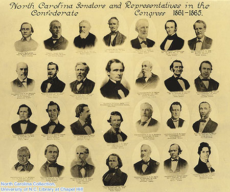 &quot;North Carolina Senators and Representatives in the Confederate Congress, 1861-1865.&quot; Photographic print. View larger. Neg. 77-1227. FFP3. North Carolina Collection, University of North Carolina at Chapel Hill Libraries.