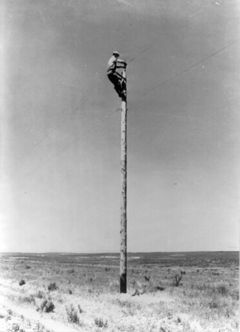 Rural electrification: a lineman at work