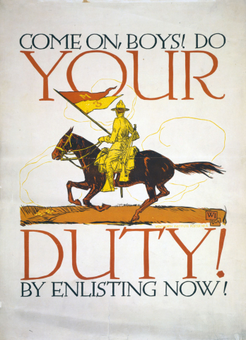 Come on, boys! Do your duty by enlisting now!
