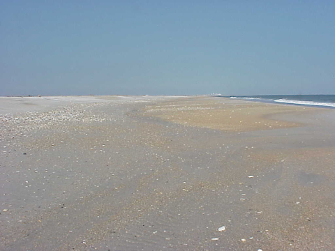 Mid-tide beach