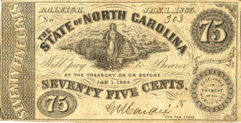 North Carolina 75-cent note, 1863