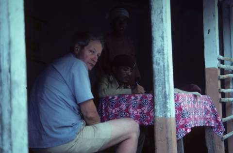 Tourist registering with Nepalese police