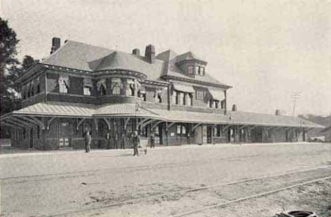 Railway station in Charlotte, 1898