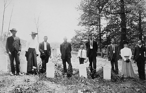 &quot;Wiseman Family at graves of brothers and sisters.&quot; Frank W. Bicknell Photograph Collection, PhC.8, North Carolina State Archives, Raleigh, NC. call #: PhC8_179.