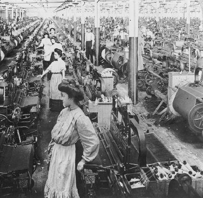 &quot;Men and women weaving at the White Oak Mill in Greensboro, NC, 1909.&quot;