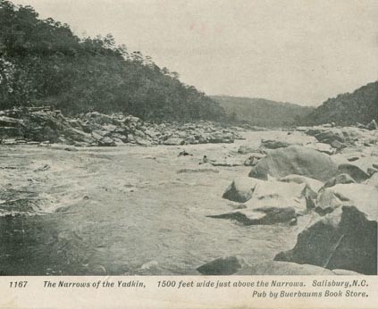 "Yadkin River and the Trading Ford - Narrows of the Yadkin." Image courtesy of official Rowan County website.